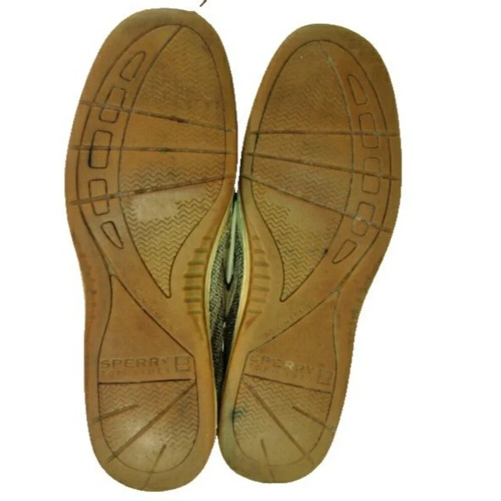 Mens Sperry Topsider Tan  Leather Deck Boat Shoes sz 9M--R1